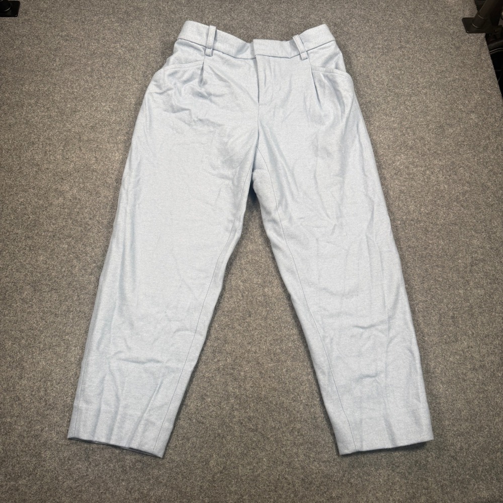 Banana Republic Light Blue Wool Blend Pleated Tapered Trousers 773658-01 8